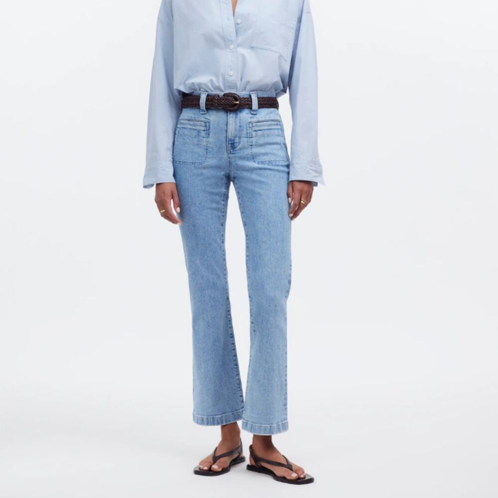 MADEWELL Kick Out Crop Jeans Penman Wash Stretch Sz 32 $138 {Z50}